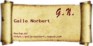 Galle Norbert névjegykártya